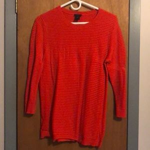 Bright red waffle knit sweater